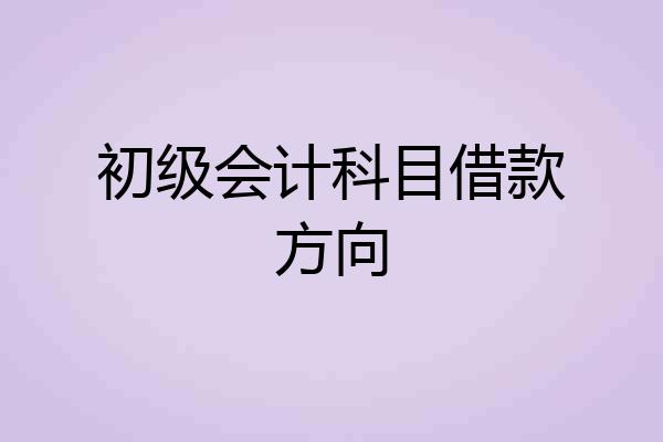 初级会计科目借款方向