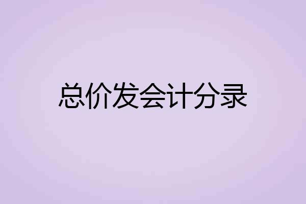 总价发会计分录