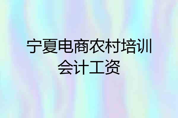 宁夏电商农村培训会计工资
