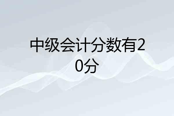 中级会计分数有20分