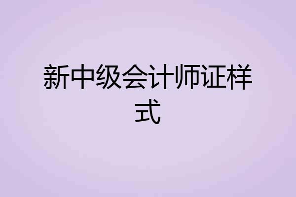 新中级会计师证样式