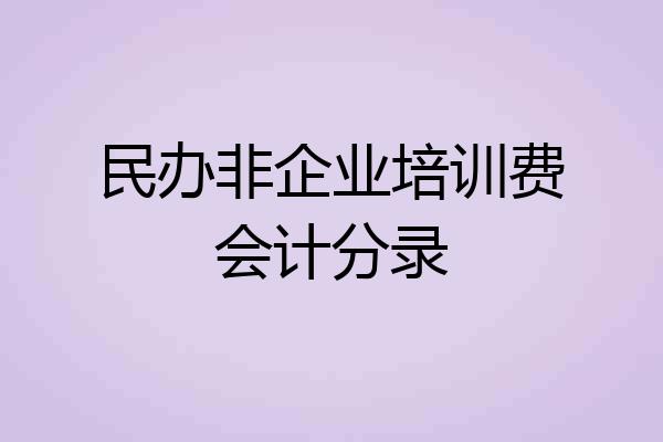 民办非企业培训费会计分录
