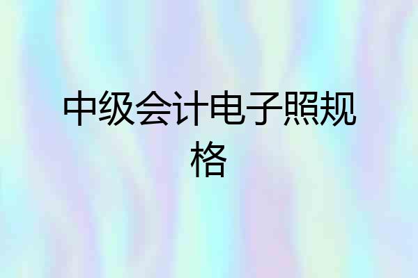 中级会计电子照规格