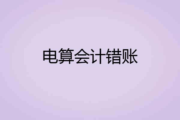 电算会计错账