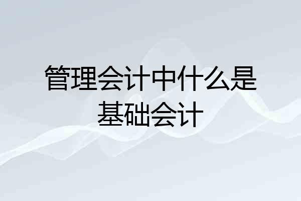 管理会计中什么是基础会计