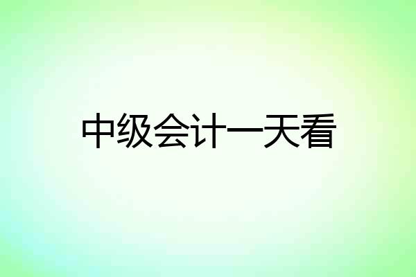 中级会计一天看