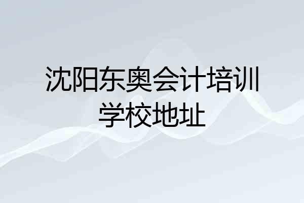 沈阳东奥会计培训学校地址