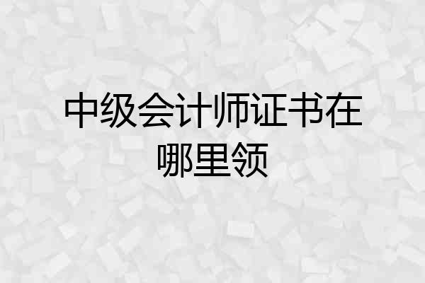 中级会计师证书在哪里领