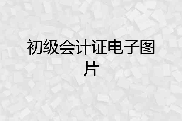 初级会计证电子图片