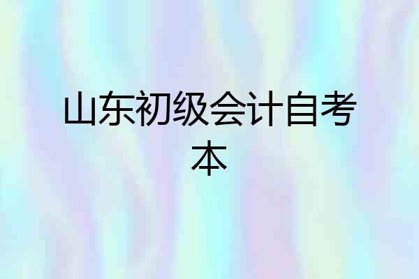 山东初级会计自考本