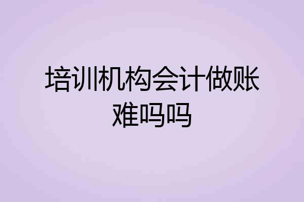 培训机构会计做账难吗吗