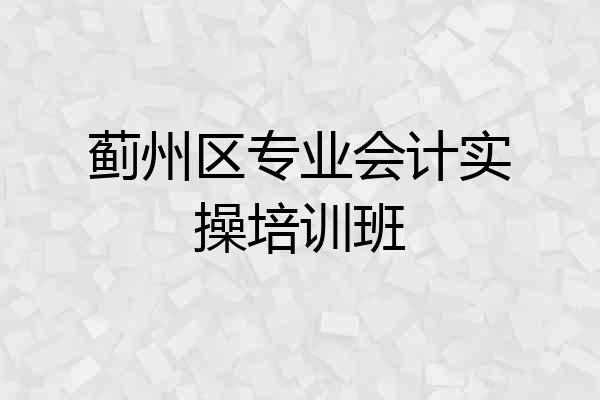 蓟州区专业会计实操培训班