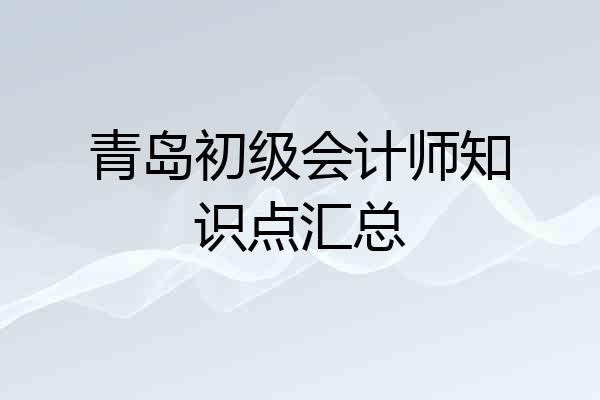 青岛初级会计师知识点汇总