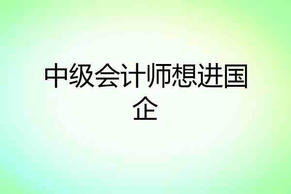 中级会计师想进国企