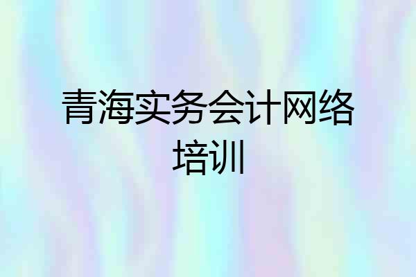 青海实务会计网络培训