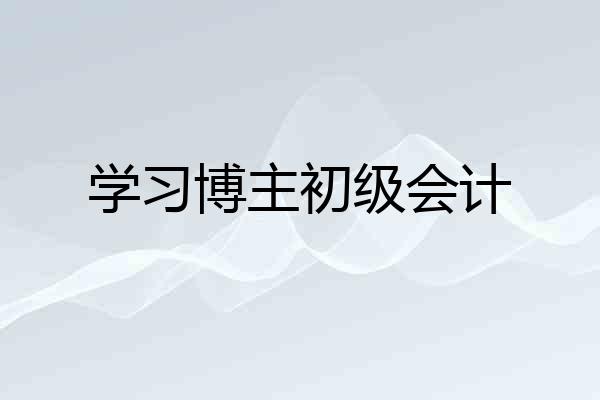 学习博主初级会计