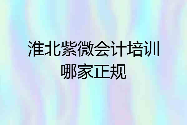 淮北紫微会计培训哪家正规