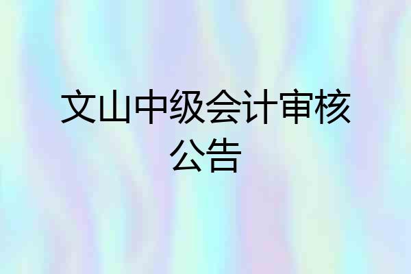 文山中级会计审核公告