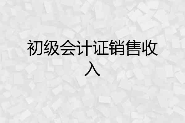 初级会计证销售收入