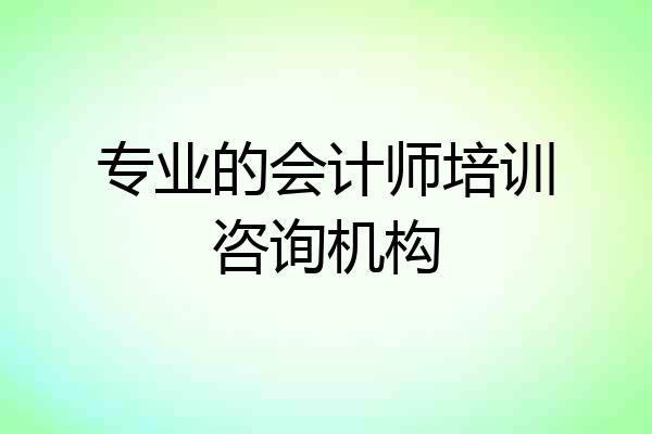 专业的会计师培训咨询机构
