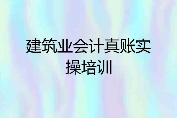 建筑业会计真账实操培训
