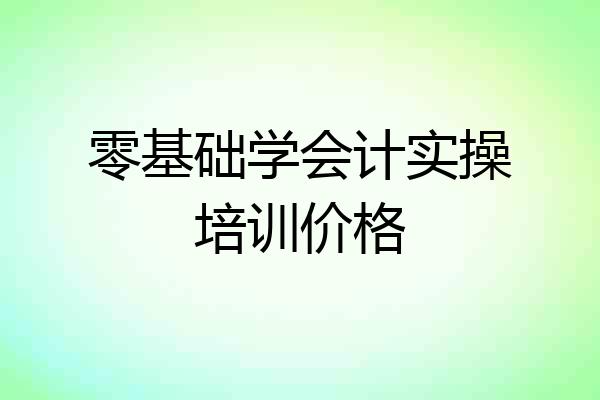 零基础学会计实操培训价格