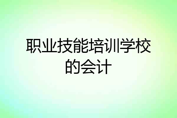 职业技能培训学校的会计
