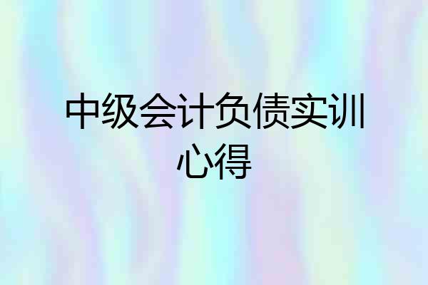 中级会计负债实训心得