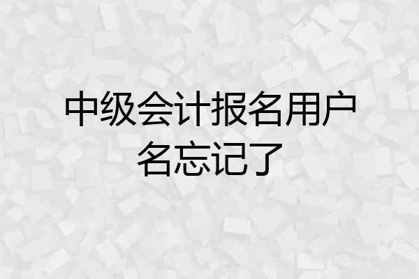 中级会计报名用户名忘记了