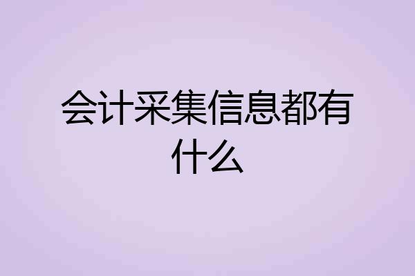 会计采集信息都有什么