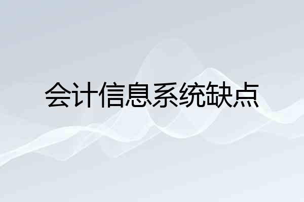 会计信息系统缺点