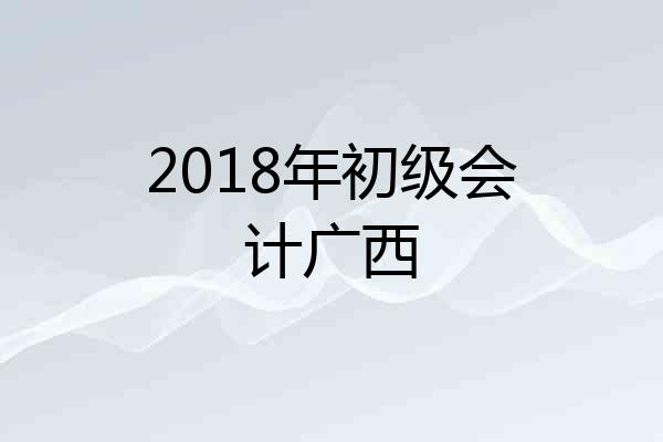 2018年初级会计广西
