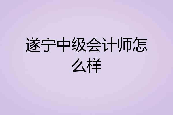 遂宁中级会计师怎么样