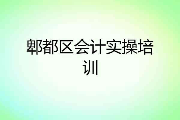 郫都区会计实操培训