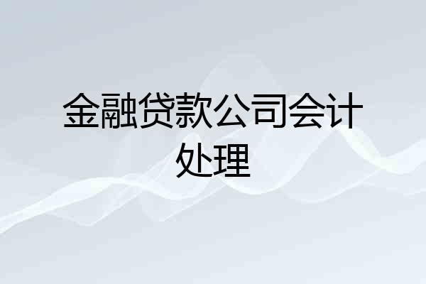 金融贷款公司会计处理