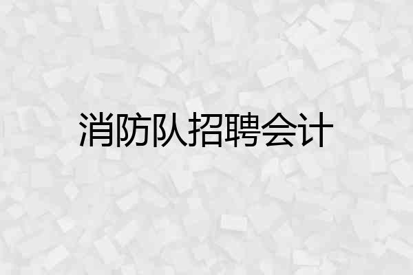 消防队招聘会计