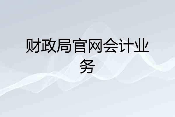 财政局官网会计业务