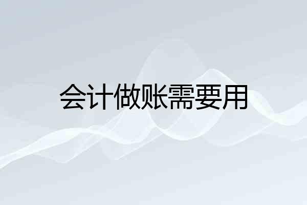 会计做账需要用