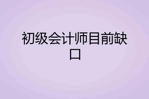初级会计师目前缺口