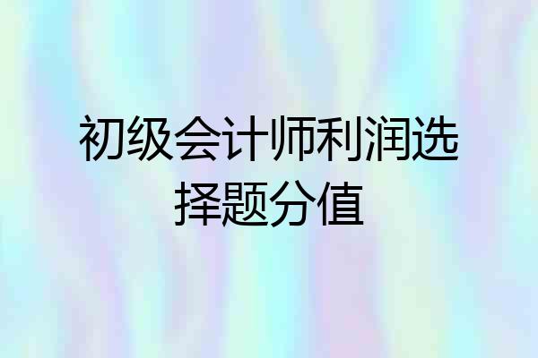 初级会计师利润选择题分值