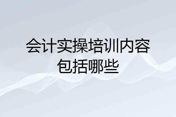 会计实操培训内容包括哪些