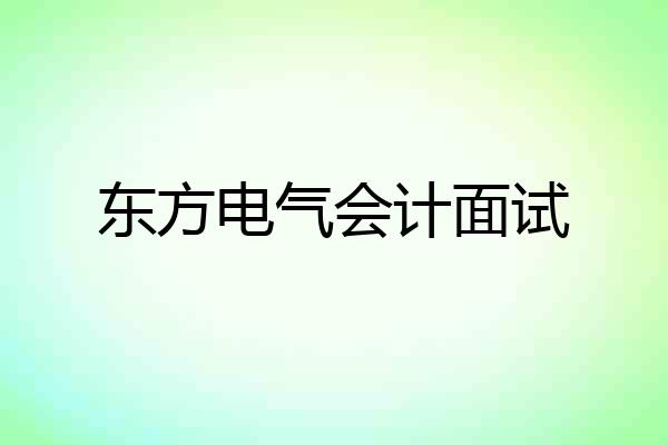 东方电气会计面试