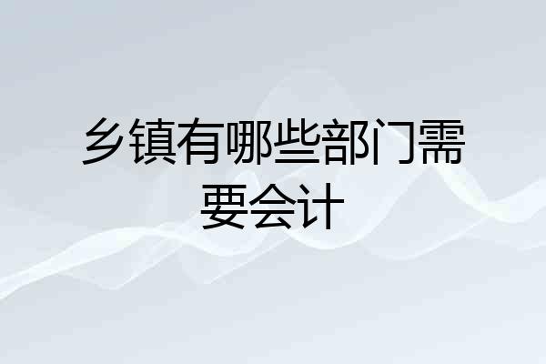 乡镇有哪些部门需要会计