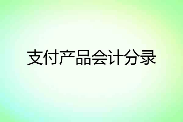 支付产品会计分录