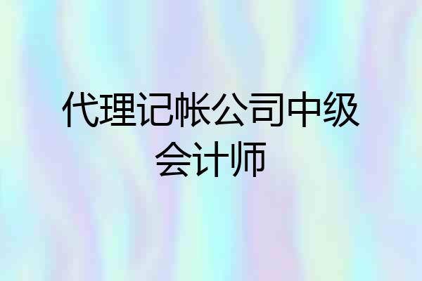 代理记帐公司中级会计师