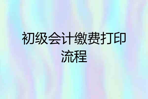 初级会计缴费打印流程