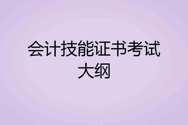 会计技能证书考试大纲