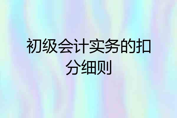 初级会计实务的扣分细则