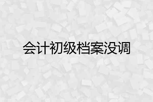 会计初级档案没调