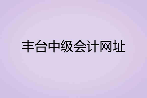 丰台中级会计网址